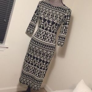 Forever 21 Long Tight Quarter Sleeve Dress Small